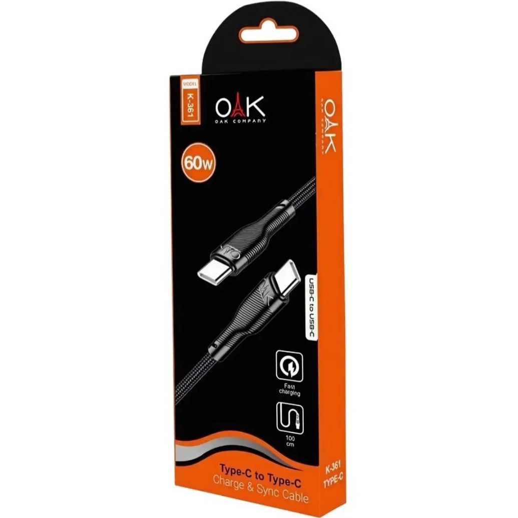 کابل شارژ تایپ سی به تایپ سی OAK